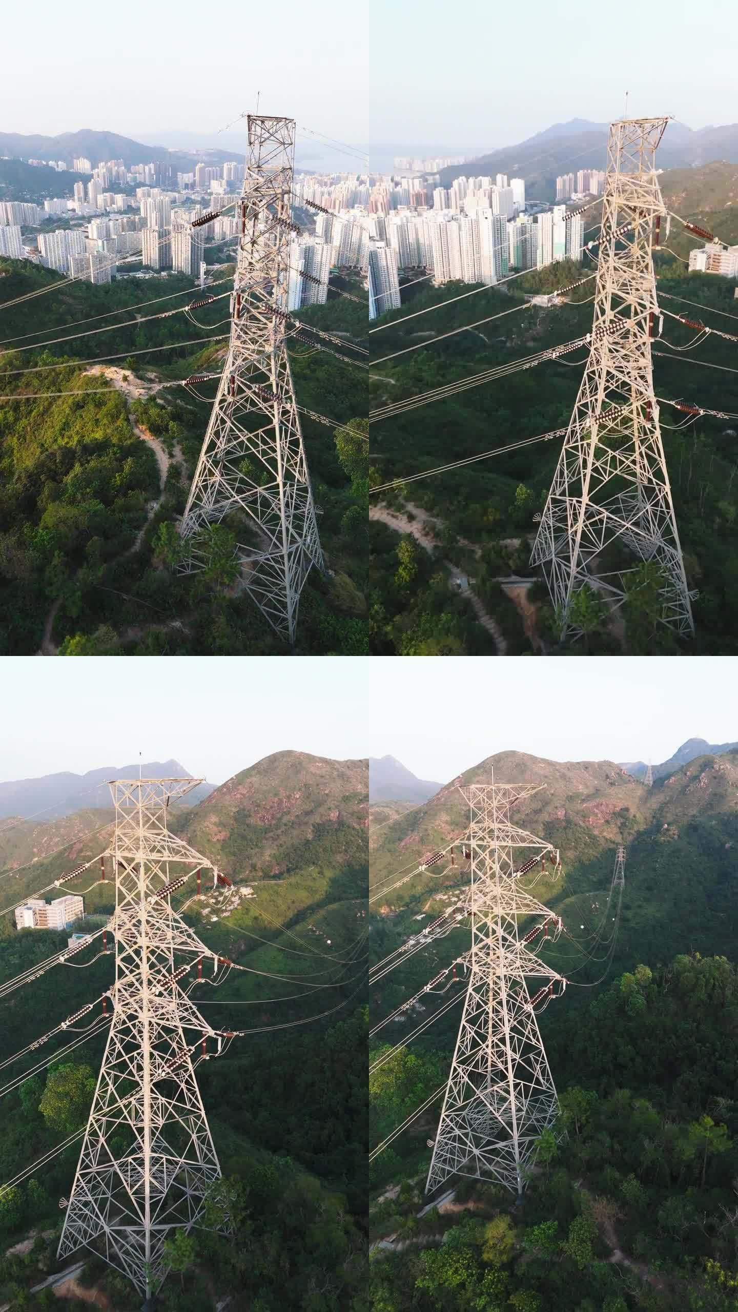 香港山上的高压电线杆