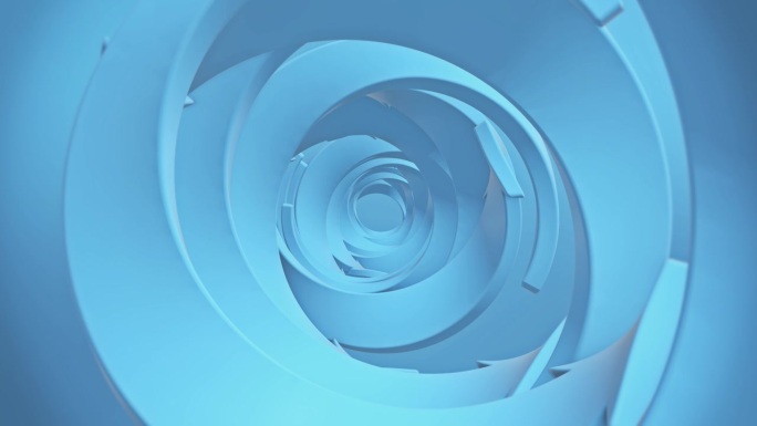 抽象箭头绕圆。蓝色隧道穿梭科技三维空间