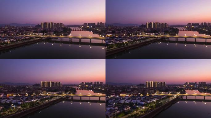美丽中国城市高楼傍晚的夕阳