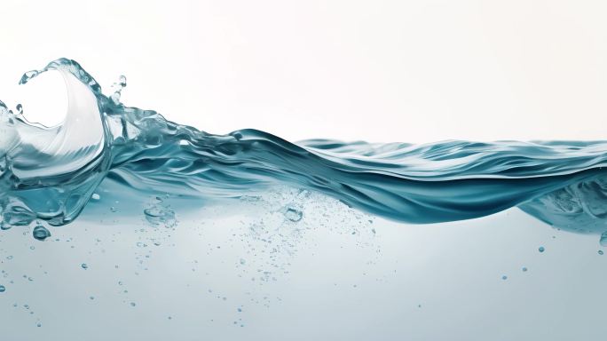 液体  流动 水  蓝色 波纹 超级慢镜