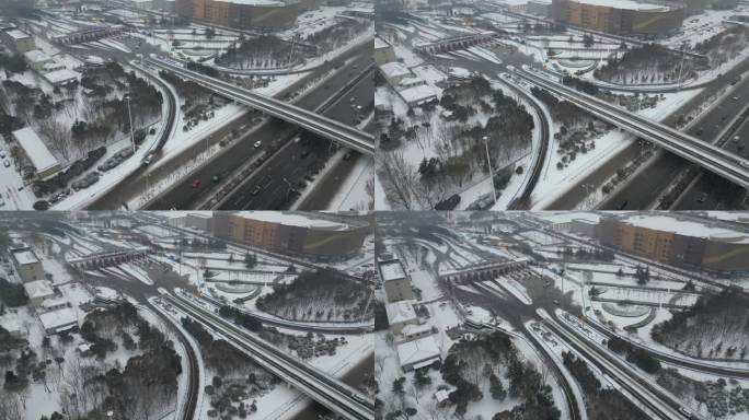 城市雪景 高速雪景