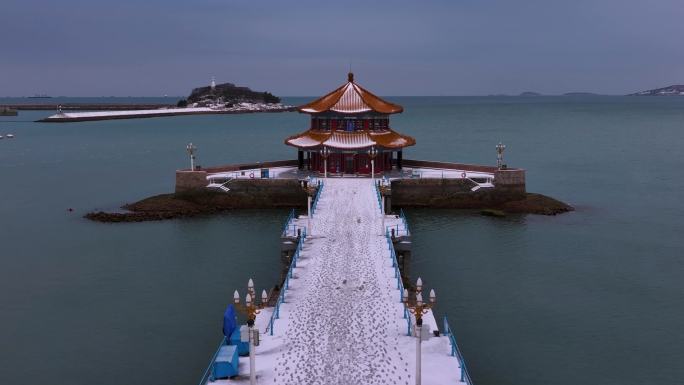 青岛雪景栈桥海滨-53