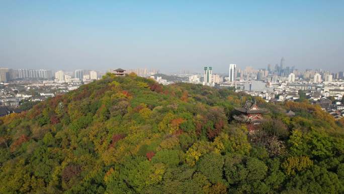 航拍绍兴府山公园