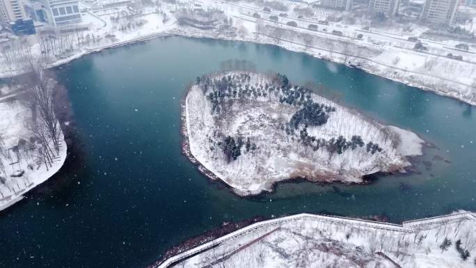 郑州西流湖雪景