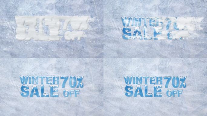 冬季七折优惠。超级冬季特卖。冬季促销动画。冬季大减价
