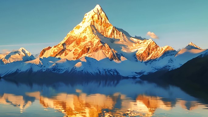 日照金山 玉龙雪山 磅礴大气 山峰