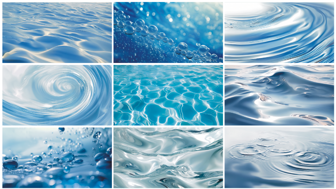 水 流动 液体 蓝色 波纹 丝滑 顺滑