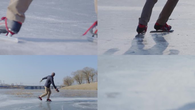 老人滑冰运动