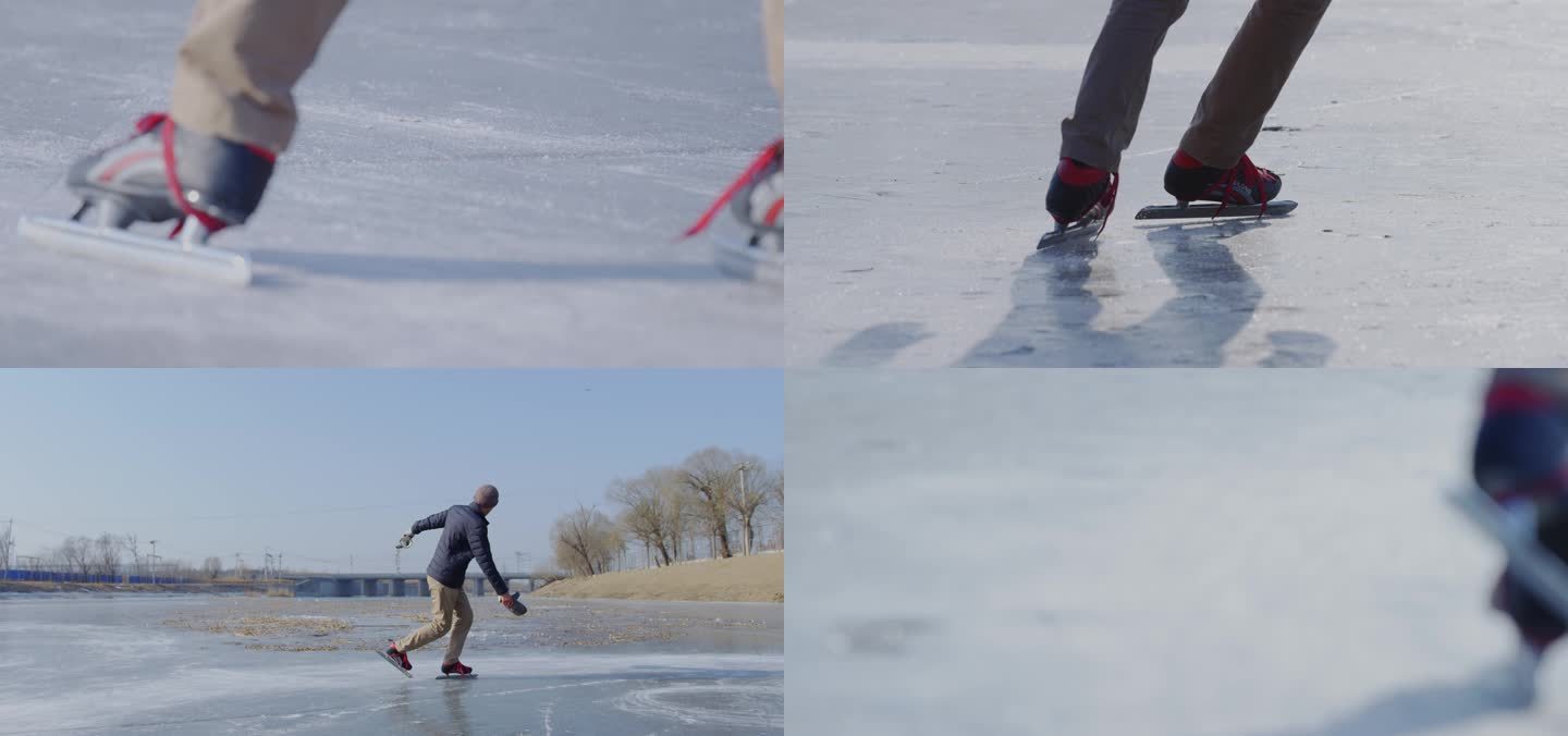 老人滑冰运动