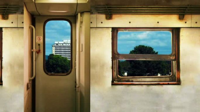 老火车窗外风景