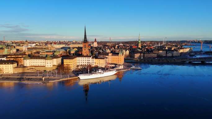 4K瑞典斯德哥尔摩航拍  瑞典首都