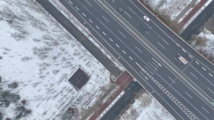 秦汉新城雪景航拍