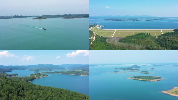 4K 湖北 荆门 漳河水库 河流风景