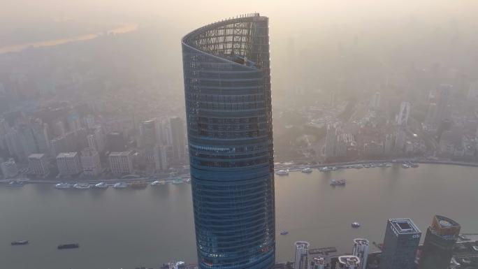 上海浦东新区航拍陆家嘴上海环球金融中心三