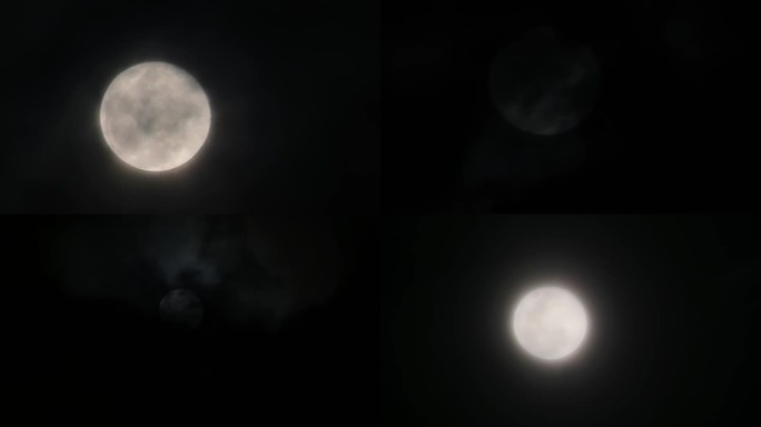 月亮月球云遮月