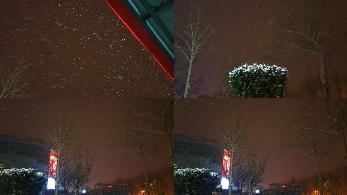 大雪纷飞北京银行冬季北方