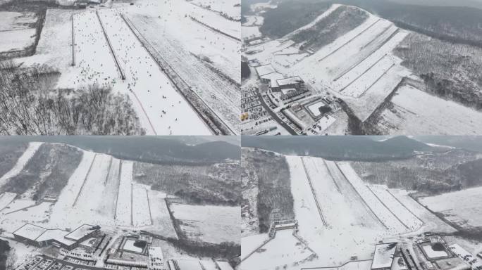 怪坡滑雪场全景 雪天滑雪