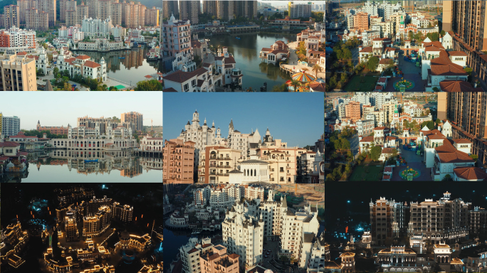 广东梅州市客天下景区建筑航拍