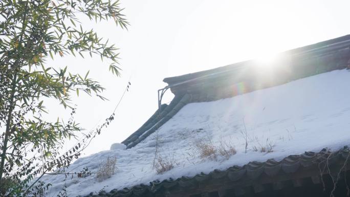 古建筑农村现代化农村民俗民宿农村雪景