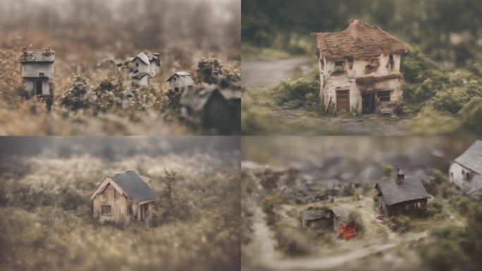 房子模型  小房子 破烂的小房子