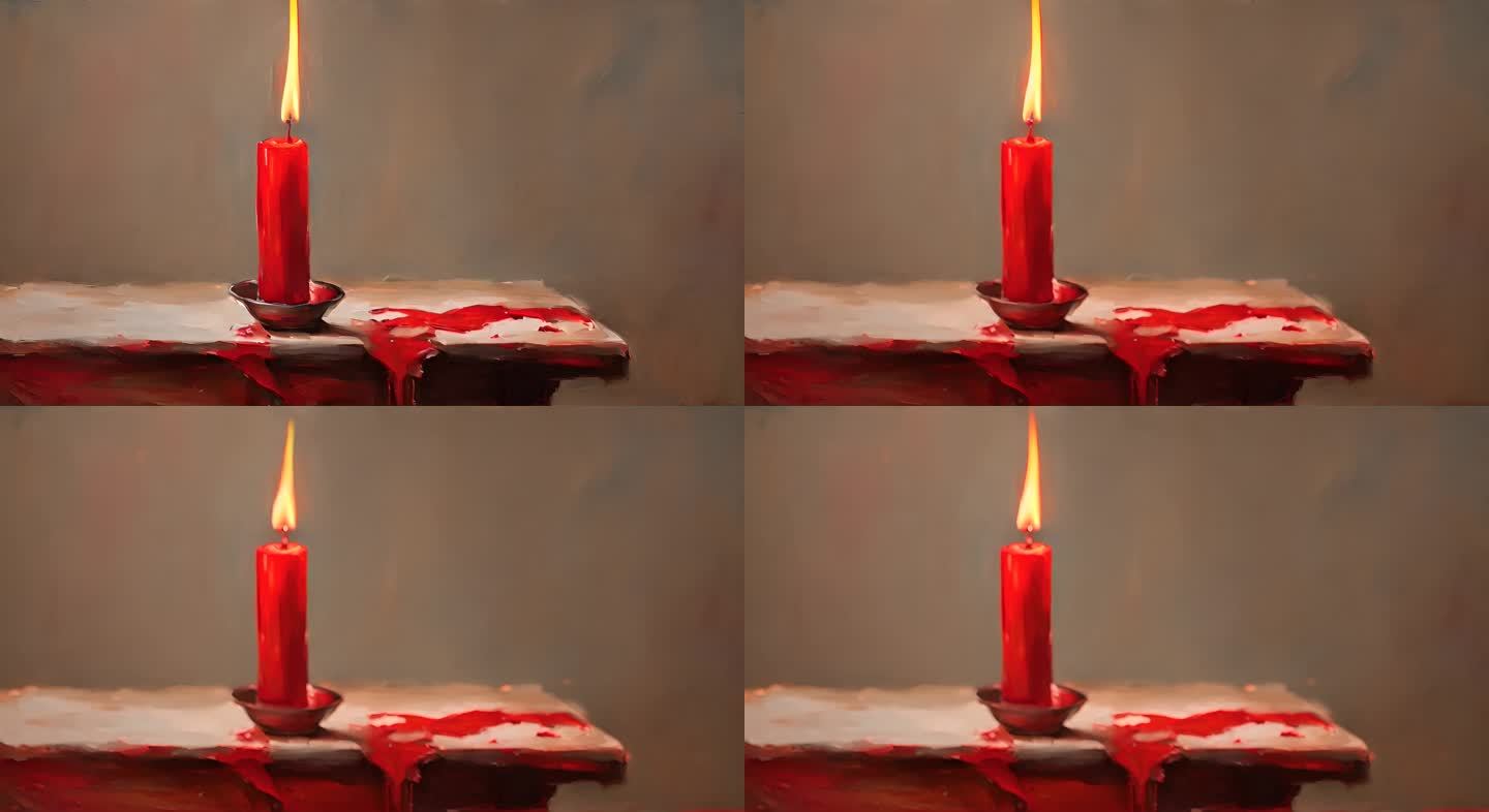 燃烧的红色蜡烛