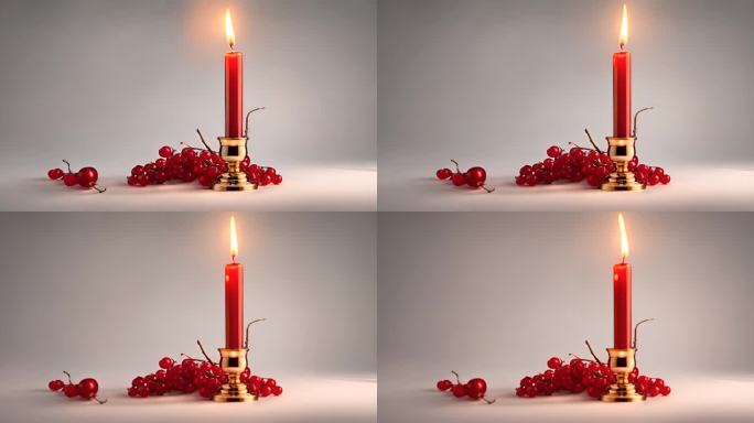 燃烧的红色蜡烛
