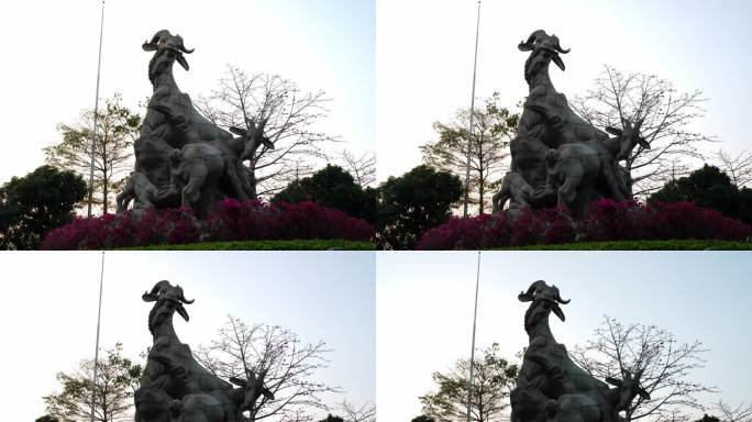 8K延拍，广州越秀公园的五羊雕墅标志建筑