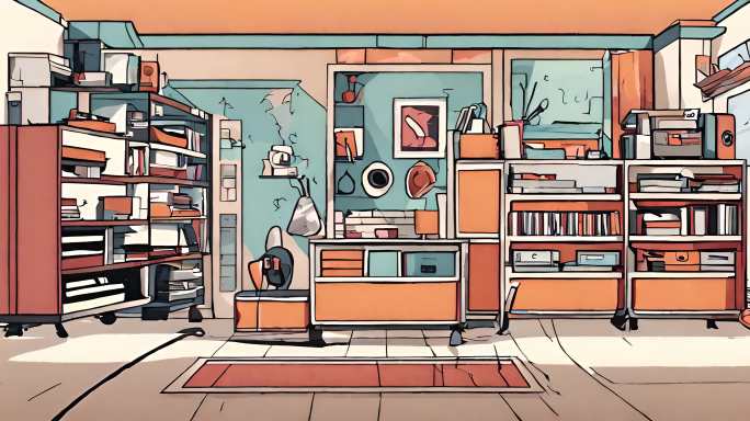 卡通画室内卧室