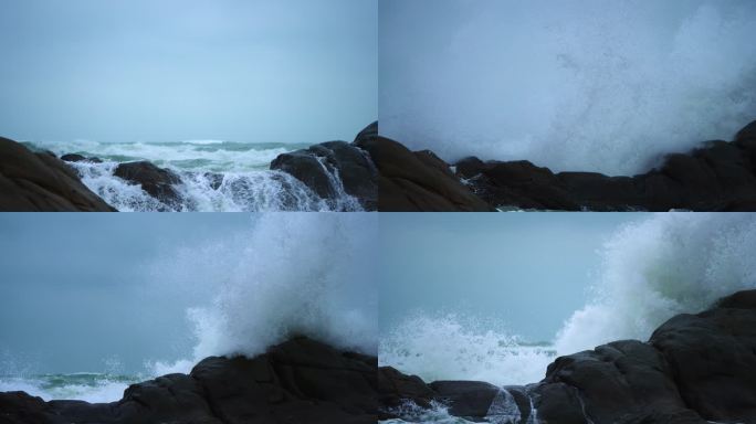 海岸浪潮-慢镜头