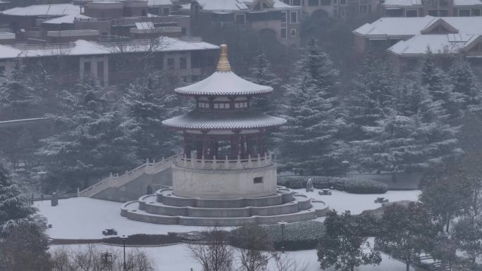 西安地标2024大唐芙蓉园龙年灯会雪景