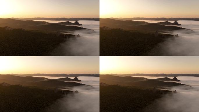 呼伦贝尔喇嘛山风景区森林云海