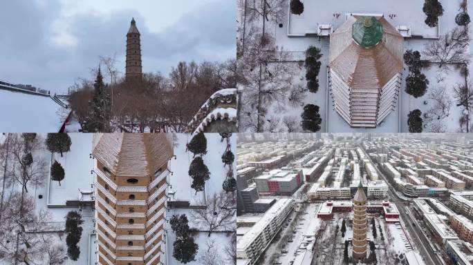 银川雪景承天寺西塔02