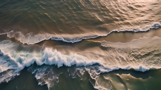 【合集】海上日出 大海 金色海浪翻滚