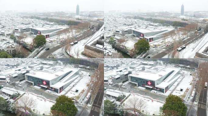 南京城墙博物馆航拍雪景