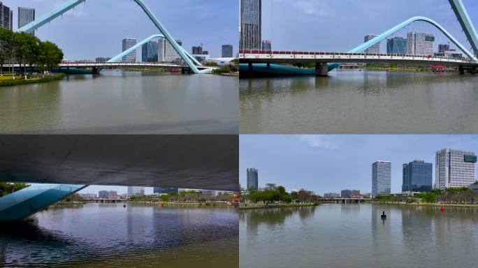 4K航拍广州南沙蕉门河6