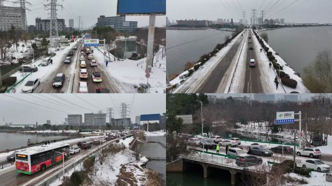 武汉冻雨暴雪霰雪交通晚高峰交通路况纪实1