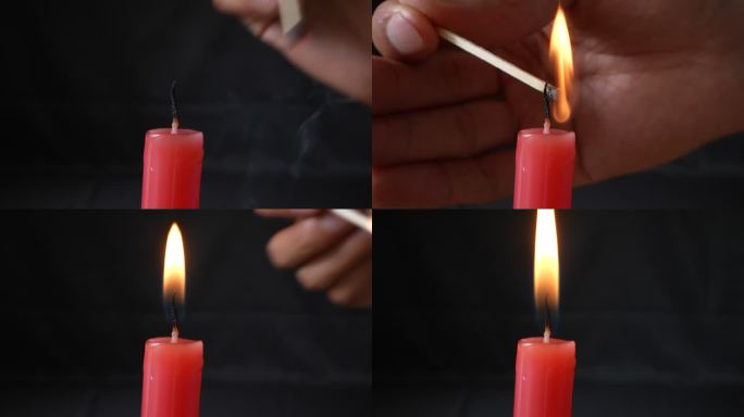 一排红色蜡烛烛火 表白蜡烛 圆形蜡烛