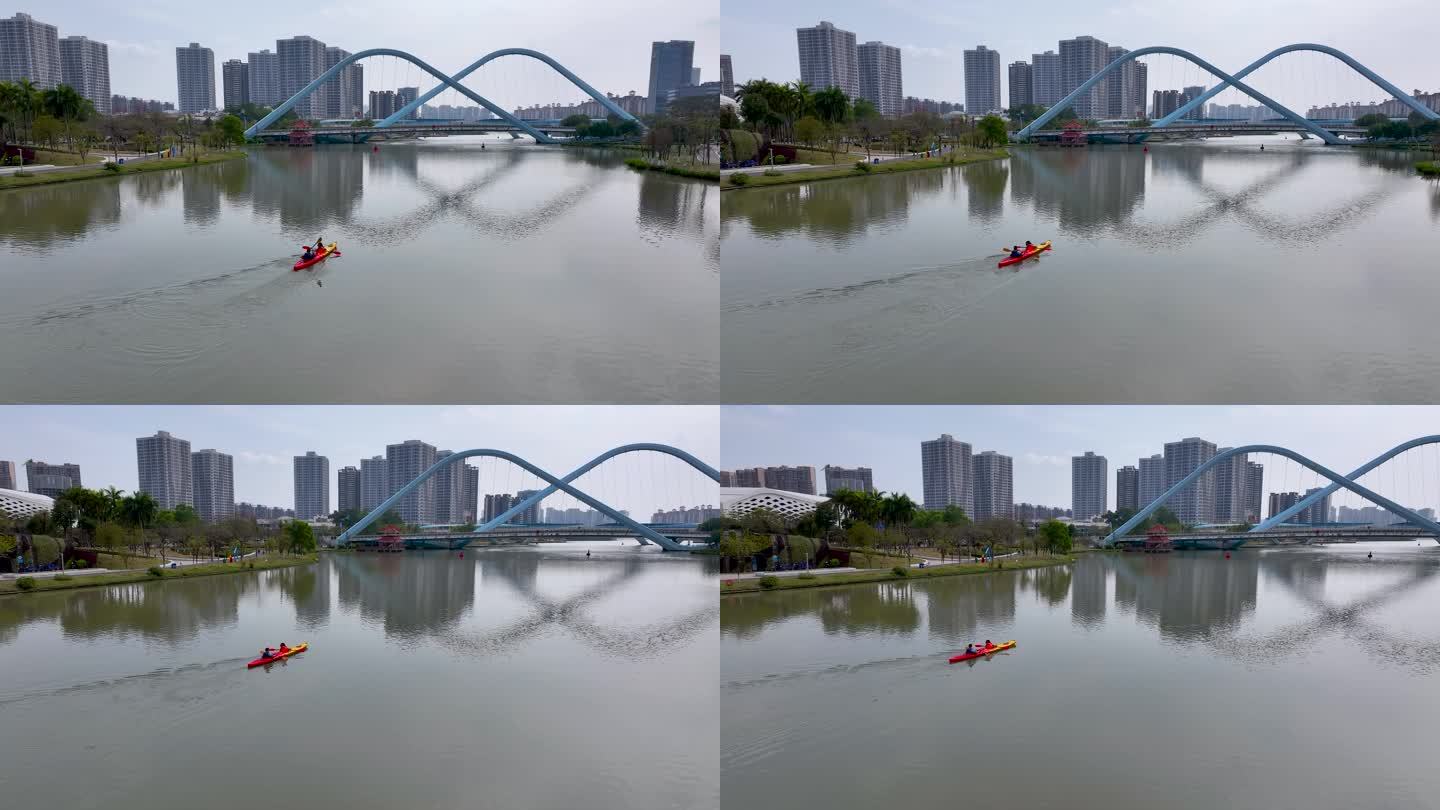 4K航拍广州南沙蕉门河7