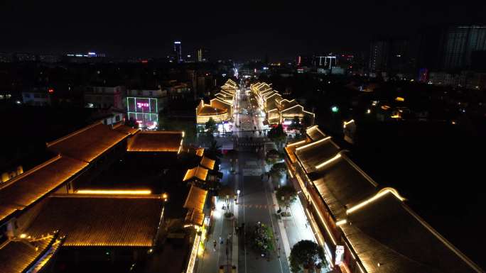 官渡古镇航拍 官渡古镇夜景