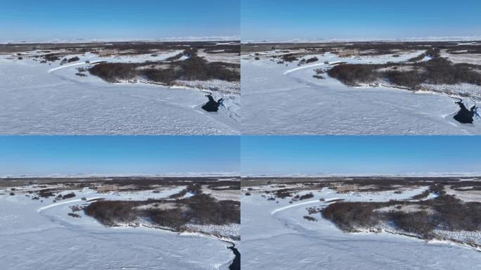 冰雪覆盖的内蒙古扎敦河湿地