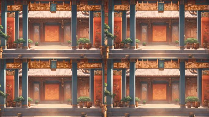 中式古风建筑背景视频素材