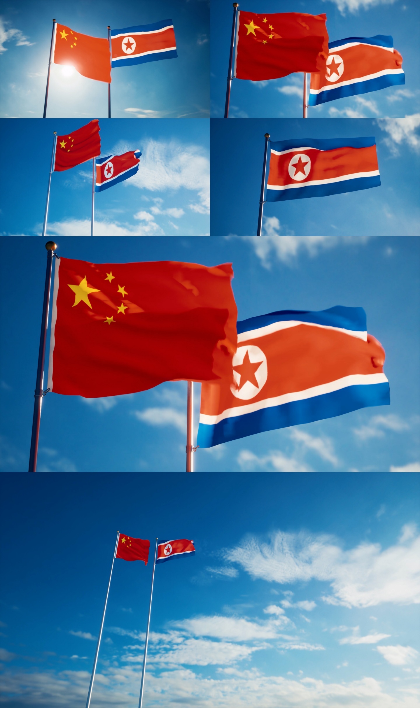 中国朝鲜旗帜中朝友好