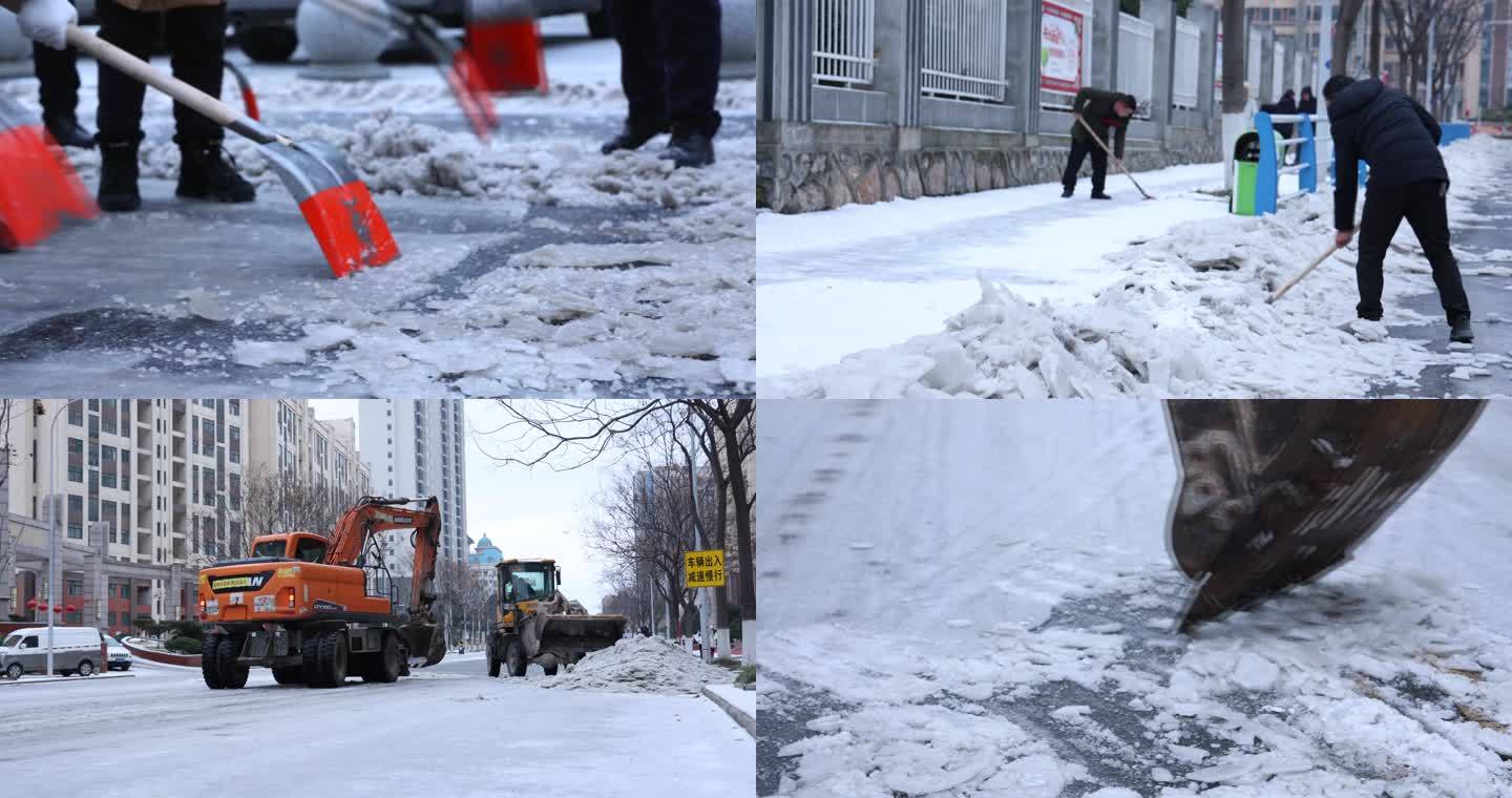 湖北冻雨  铲雪除冰  道路清理 扫雪