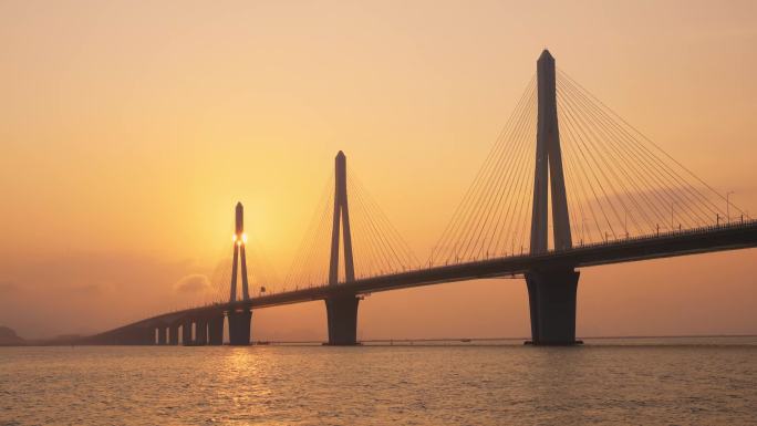 珠江航运水陆交通汇集未来交通日出日落桥梁