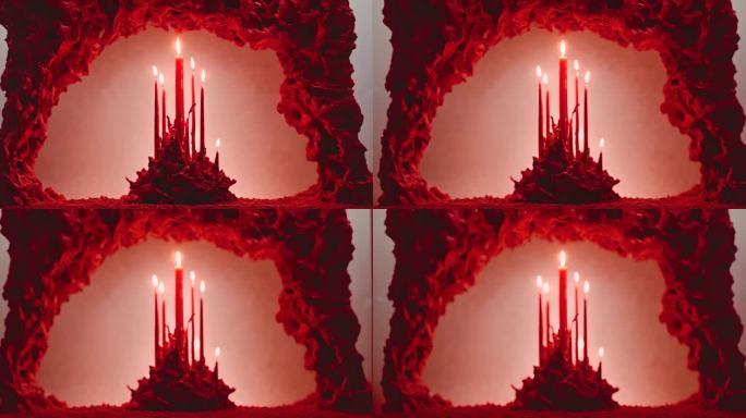 燃烧的红色蜡烛