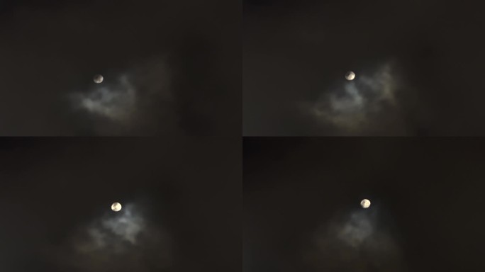 月亮穿过云层 黑夜乌云 8403