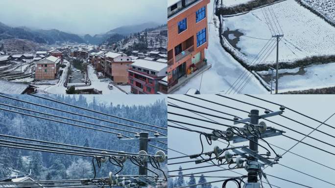 农村配电网电线下雪结冰雪冰