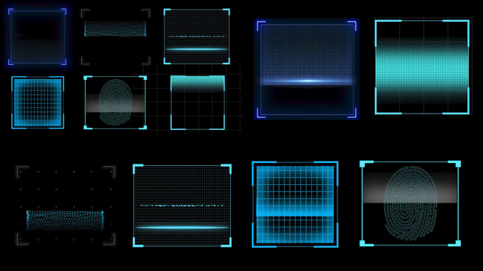 六款科技扫描框汇总AE模版