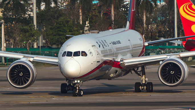 波音787波音777空客320滑行特写