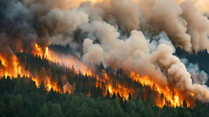 森林火灾森林大火云南山火烟头造成火灾动画